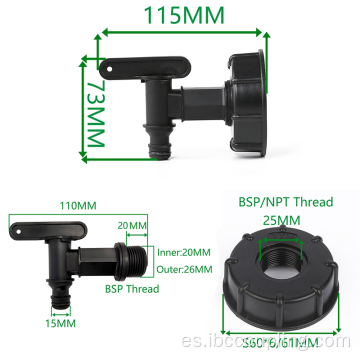 Adaptador de tanque IBC S60X6 1 &quot;BSP / NPT